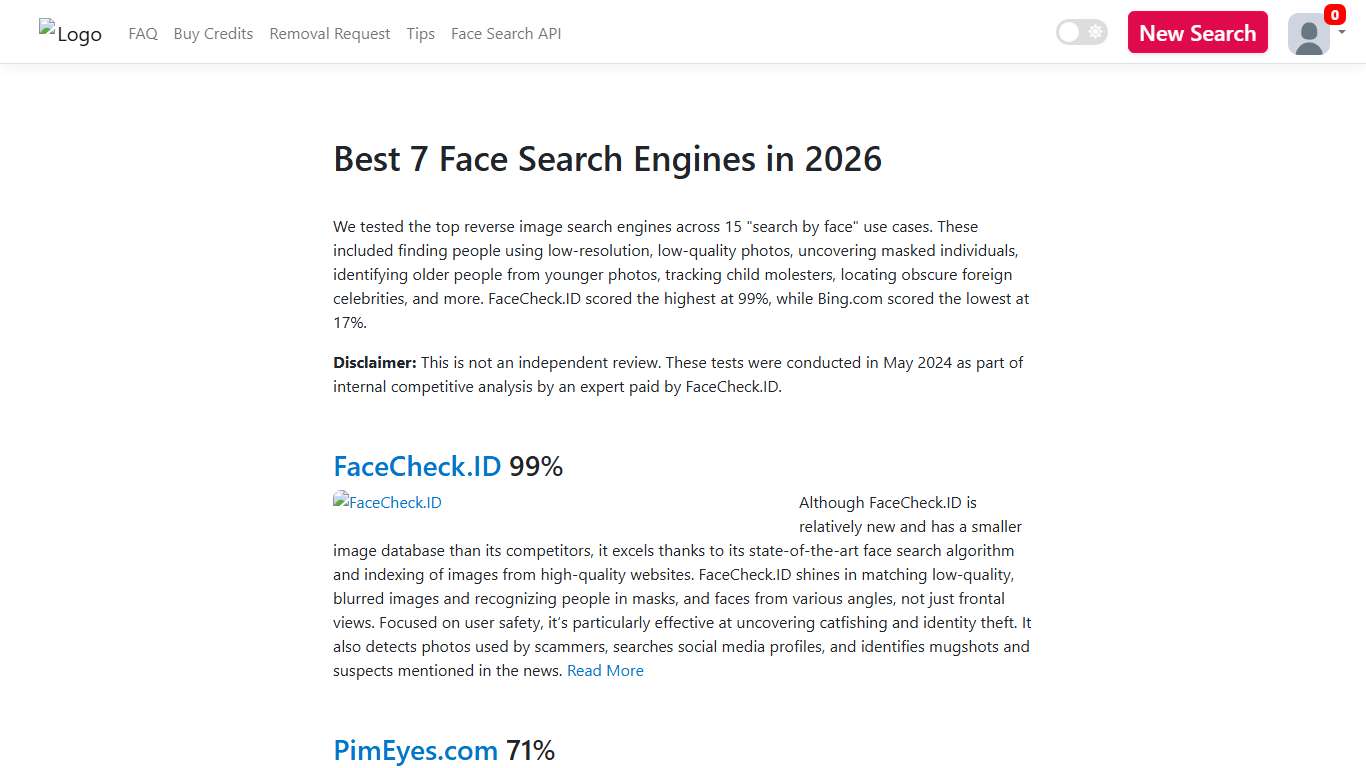 Best 7 Face Search Engines in 2026